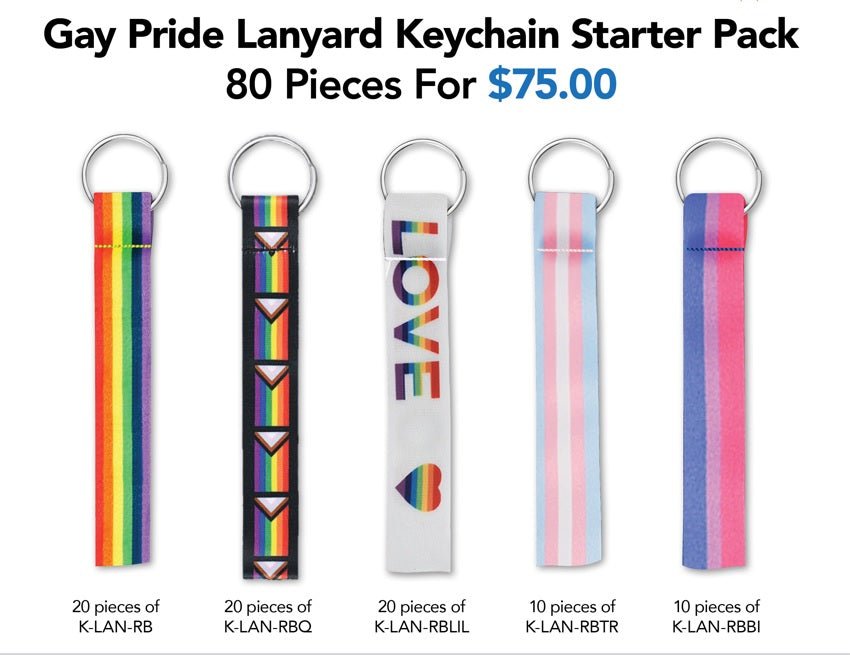 Gay Pride Lanyard Style Keychain Bundle (80 Pieces) - Fundraising For A Cause