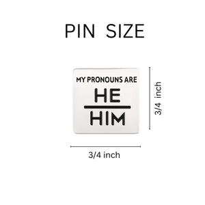 He Him Square Pronoun Pins - Fundraising For A Cause