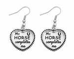 My Horse Completes Me Hanging Heart Earrings - Fundraising For A Cause