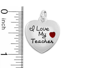 I Love My Teacher Heart Charms - Fundraising For A Cause