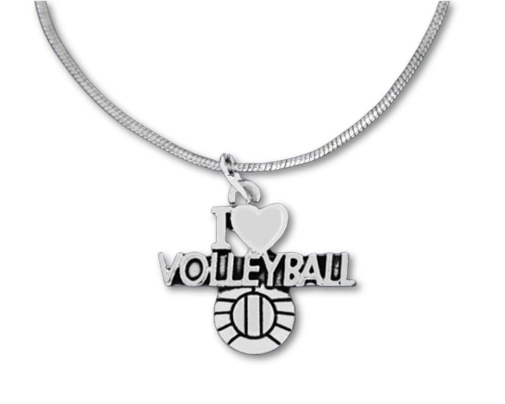 I Love Volleyball Necklaces