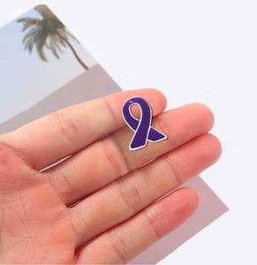 Lapel Purple Ribbon Pins - Fundraising For A Cause