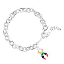 Load image into Gallery viewer, Large Autism Awareness Ribbon Chunky Charm Bracelets - Fundraising For A Cause