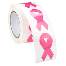 Load image into Gallery viewer, Large Breast Cancer Awareness Ribbon Stickers (per Roll) - Fundraising For A Cause