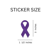 Load image into Gallery viewer, Large Crohn&#39;s Disease Purple Ribbon Stickers (250 per Roll) - Fundraising For A Cause