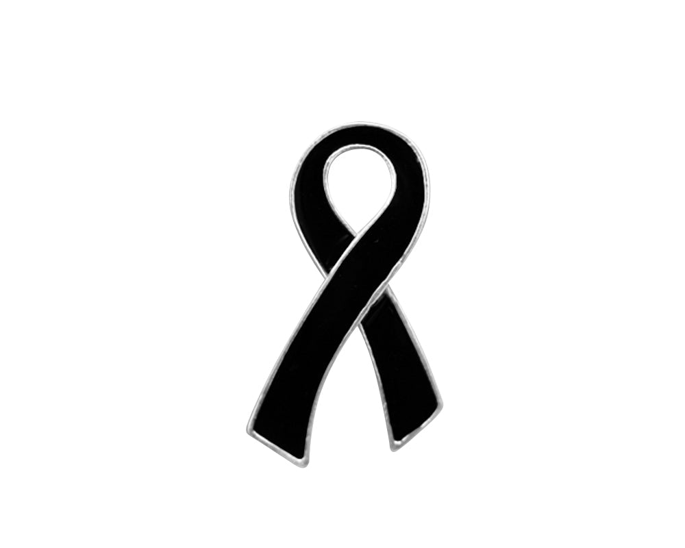Large Flat Black Ribbon Pins - Fundraising For A Cause