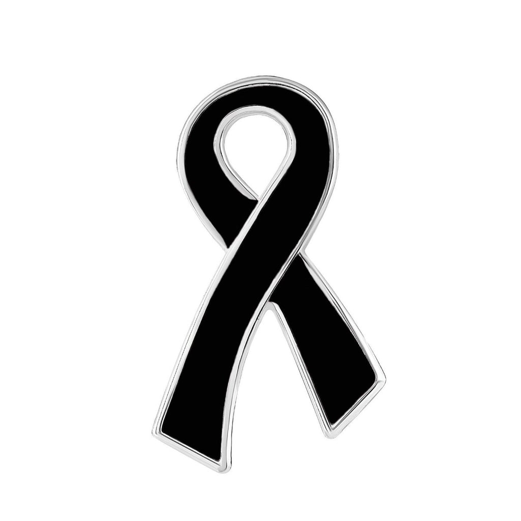 Large Flat Black Ribbon Pins - Fundraising For A Cause