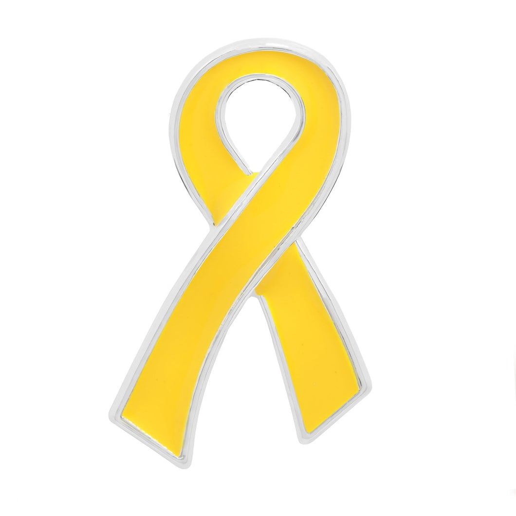 Large Flat Gold Ribbon Pins - Fundraising For A Cause