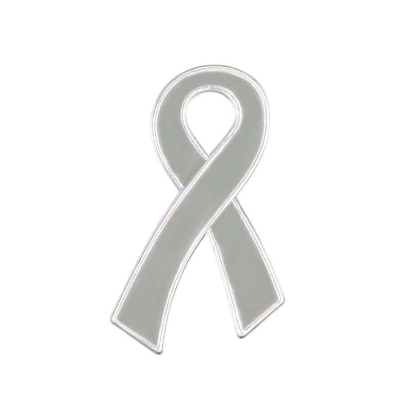 Large Flat Gray Ribbon Pins - Fundraising For A Cause