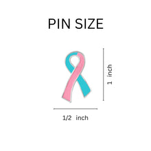 Load image into Gallery viewer, Large Flat Pink &amp; Teal Ribbon Pins - Fundraising For A Cause