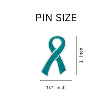 Load image into Gallery viewer, Large Flat Teal Ribbon Pins - Fundraising For A Cause