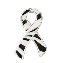 Load image into Gallery viewer, Large Flat Zebra Print Ribbon Pins - Fundraising For A Cause