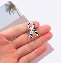 Load image into Gallery viewer, Large Flat Zebra Print Ribbon Pins - Fundraising For A Cause