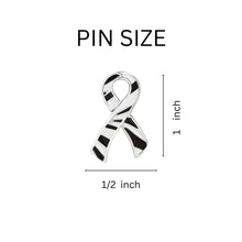 Load image into Gallery viewer, Large Flat Zebra Print Ribbon Pins - Fundraising For A Cause