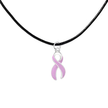 Load image into Gallery viewer, Large Lavender Ribbon Leather Black Cord Necklaces - Fundraising For A Cause