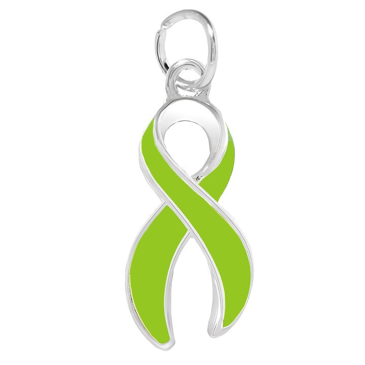 Large Lime Green Ribbon Charms - Fundraising For A Cause