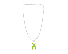 Load image into Gallery viewer, Large Lime Green Ribbon Necklaces - Fundraising For A Cause