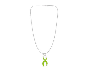 Large Lime Green Ribbon Necklaces - Fundraising For A Cause