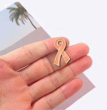 Load image into Gallery viewer, Large Peach Ribbon Awareness Pins - Fundraising For A Cause