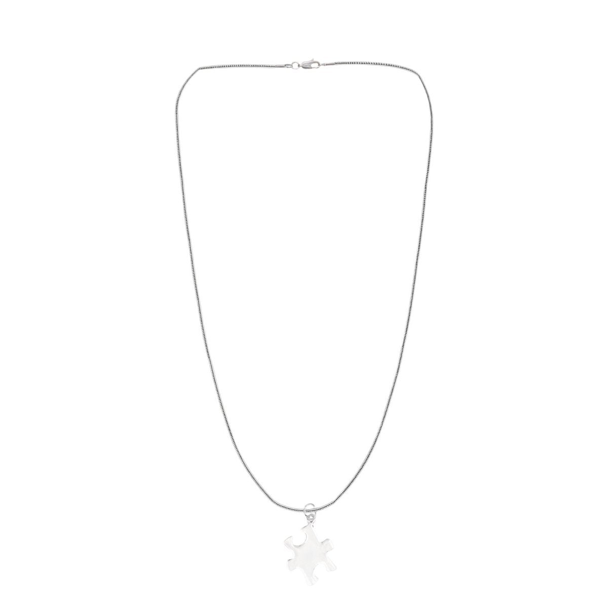 Large Silver Puzzle Piece Necklaces - Fundraising For A Cause