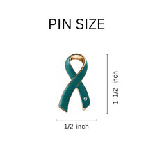 Load image into Gallery viewer, Large Teal Ovarian Cancer Ribbon Pins - Fundraising For A Cause