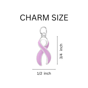 Lavender Ribbon Charm Black Cord Bracelets - Fundraising For A Cause