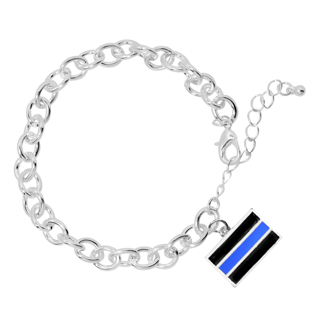 Law Enforcement Blue Line Chunky Charm Bracelets - Fundraising For A Cause