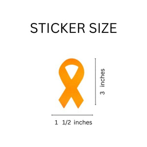 Leukemia Orange Ribbon Stickers (250 per Roll) - Fundraising For A Cause