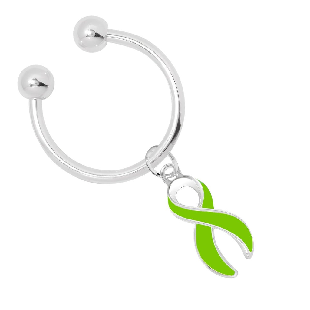 Lime Green Ribbon Horseshoe Key Chains - Fundraising For A Cause