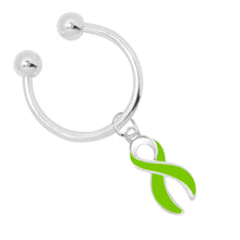 Load image into Gallery viewer, Lime Green Ribbon Horseshoe Key Chains - Fundraising For A Cause