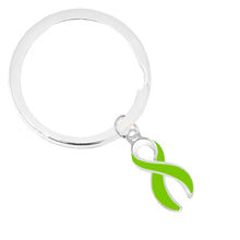 Load image into Gallery viewer, Lime Green Ribbon Split Style Key Chains - Fundraising For A Cause