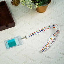 Load image into Gallery viewer, Love is Love LGBTQ Rainbow Heart Lanyards - Fundraising For A Cause