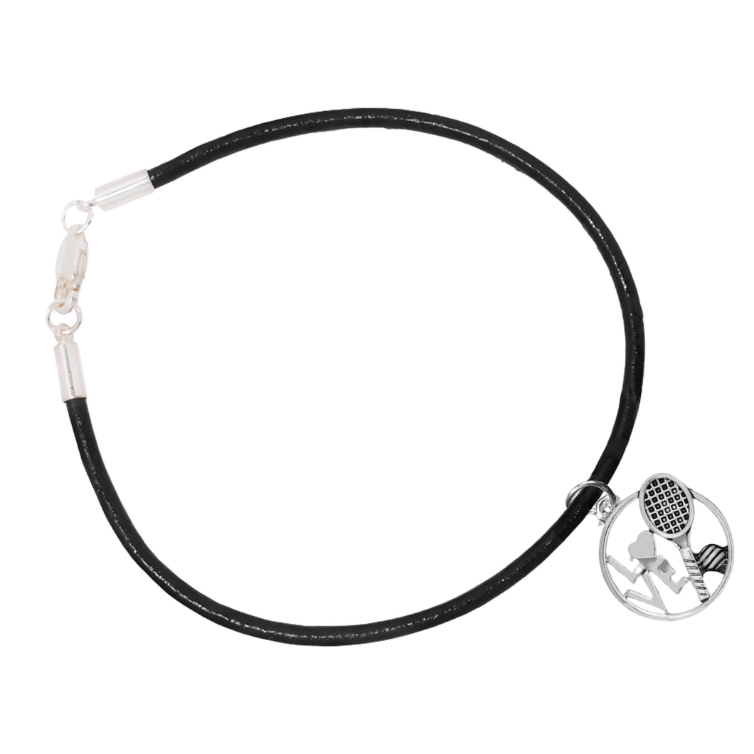 Love Tennis Black Cord Bracelets - Fundraising For A Cause