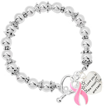 Load image into Gallery viewer, Love You To The Moon And Back Pink Ribbon Bracelets - Fundraising For A Cause