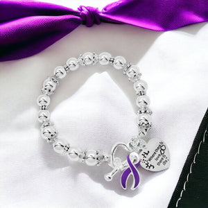 Lupus Awareness Purple Ribbon Charm Bracelets - Fundraising For A Cause