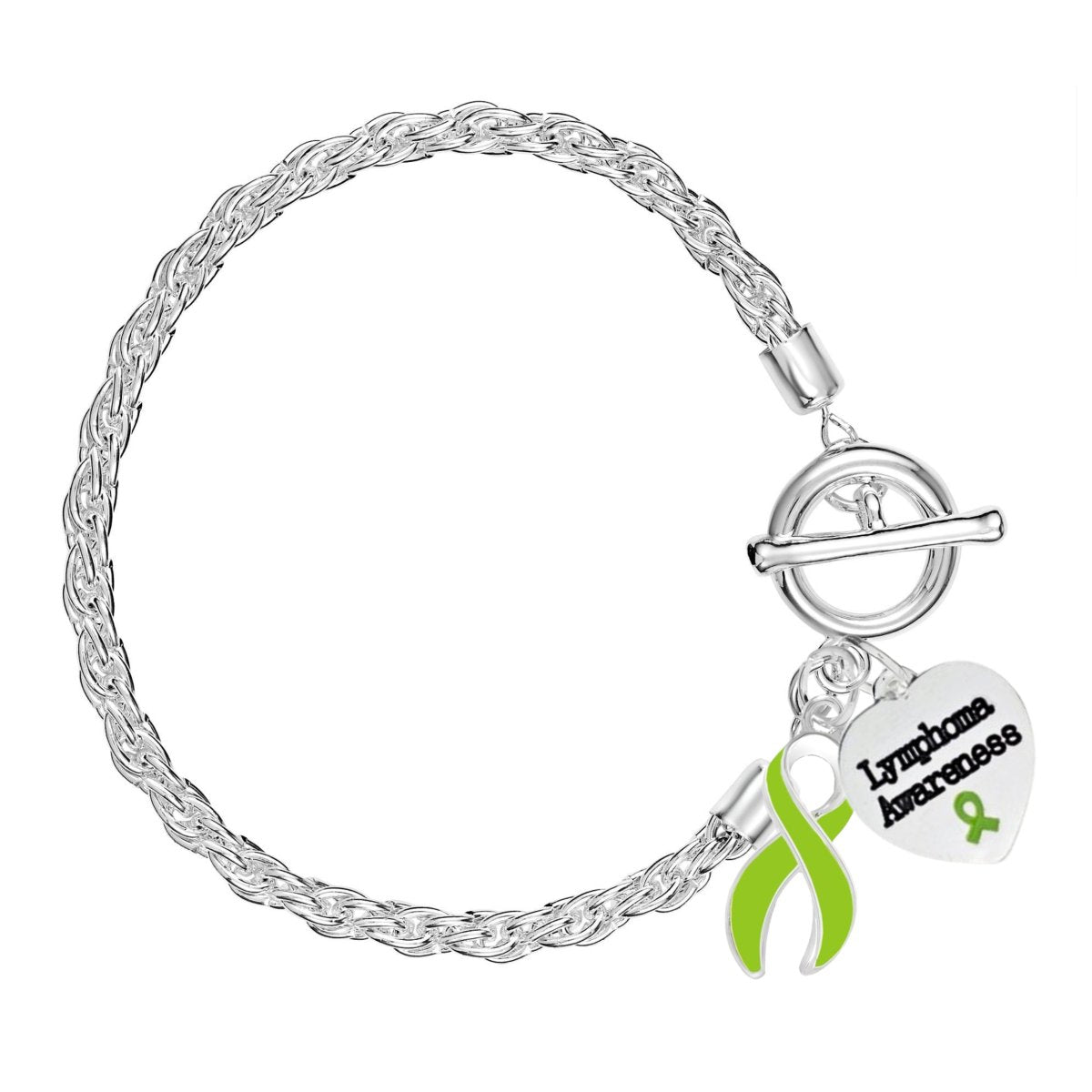 Lymphoma Lime Green Ribbon Rope Bracelets - Fundraising For A Cause