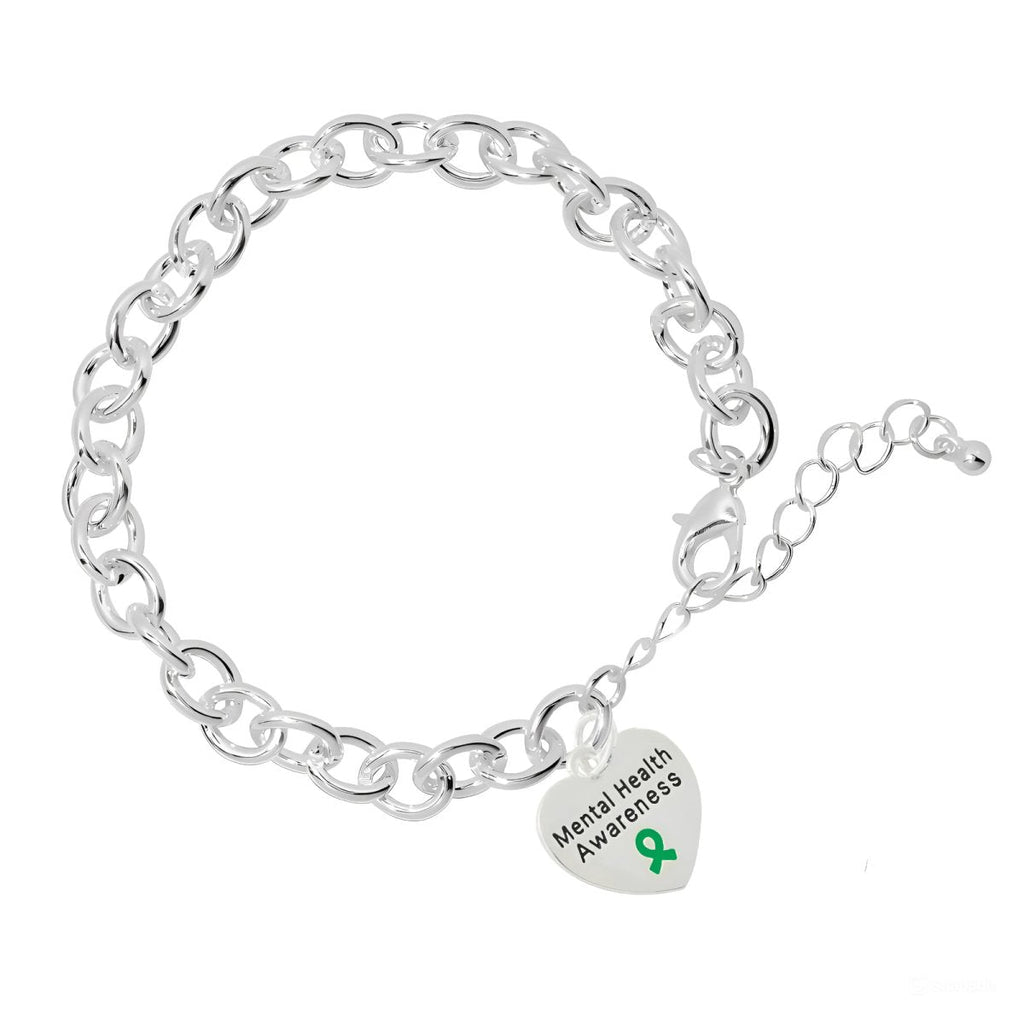 Mental Health Awareness Heart Charm Chunky Bracelets - Fundraising For A Cause