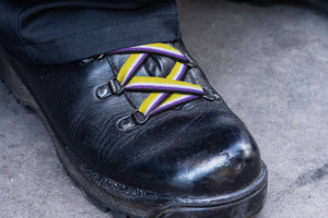 Nonbinary Flag Striped Shoelaces - Fundraising For A Cause