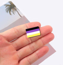 Load image into Gallery viewer, Nonbinary Striped Flag Silicone Pins - Fundraising For A Cause