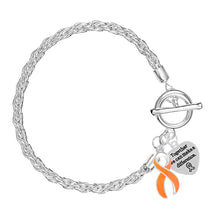 Load image into Gallery viewer, Orange Awareness Ribbon Charm Bracelets - Fundraising For A Cause