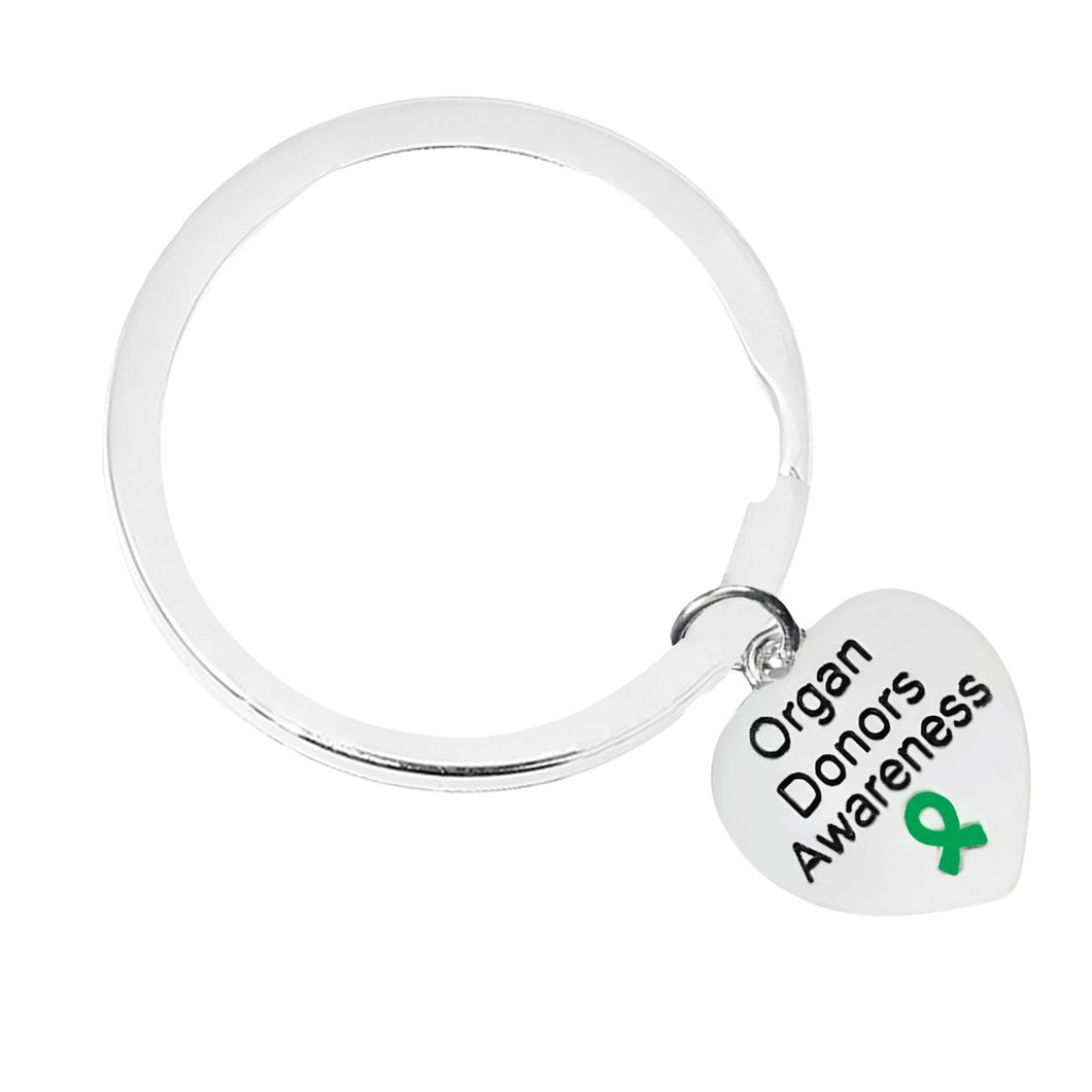 Organ Donors Awareness Heart Charm Split Style Keychain - Fundraising For A Cause