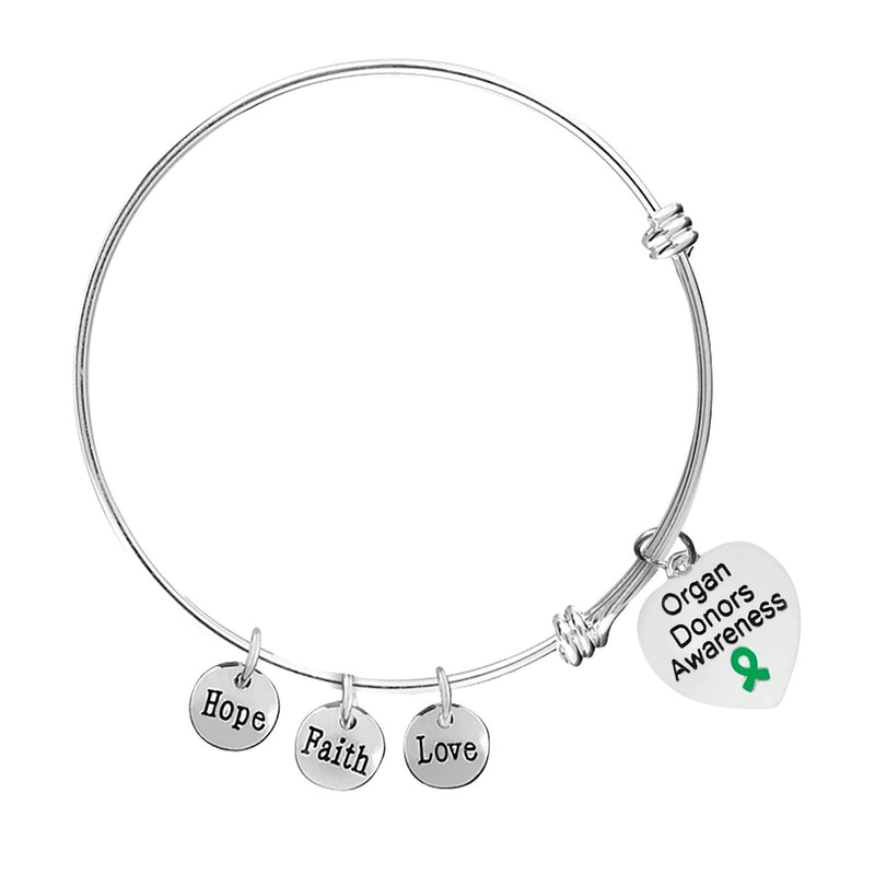 Organ Donors Heart Retractable Charm Bracelets - Fundraising For A Cause