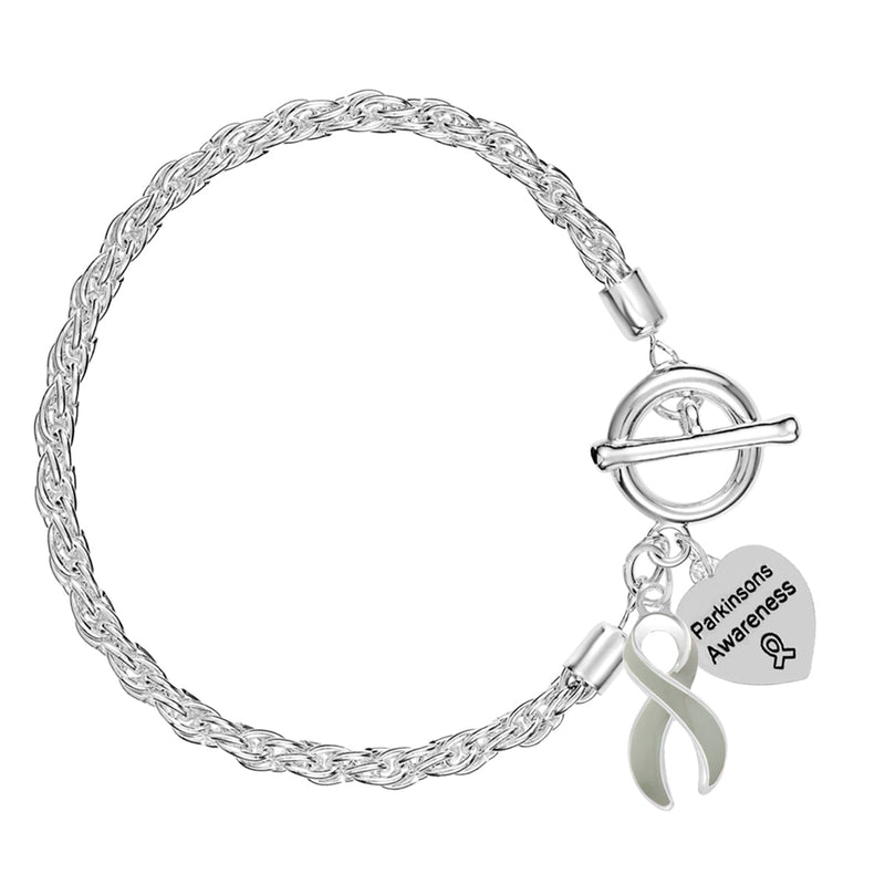 Parkinsons Disease Gray Ribbon Rope Bracelets - Fundraising For A Cause