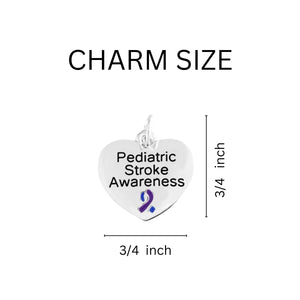 Pediatric Stroke Awareness Heart Charm Chunky Bracelets - Fundraising For A Cause