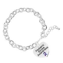 Load image into Gallery viewer, Pediatric Stroke Awareness Heart Charm Chunky Bracelets - Fundraising For A Cause