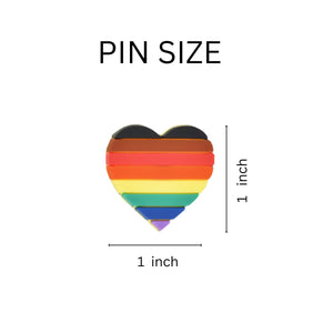 Philadelphia 8 Stripe Pride Rainbow Heart Silicone Pins - Fundraising For A Cause