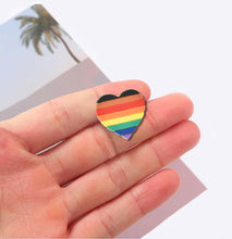 Load image into Gallery viewer, Philadelphia 8 Stripe Pride Rainbow Heart Silicone Pins - Fundraising For A Cause