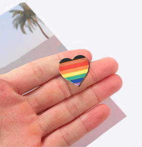 Philadelphia 8 Stripe Pride Rainbow Heart Silicone Pins - Fundraising For A Cause