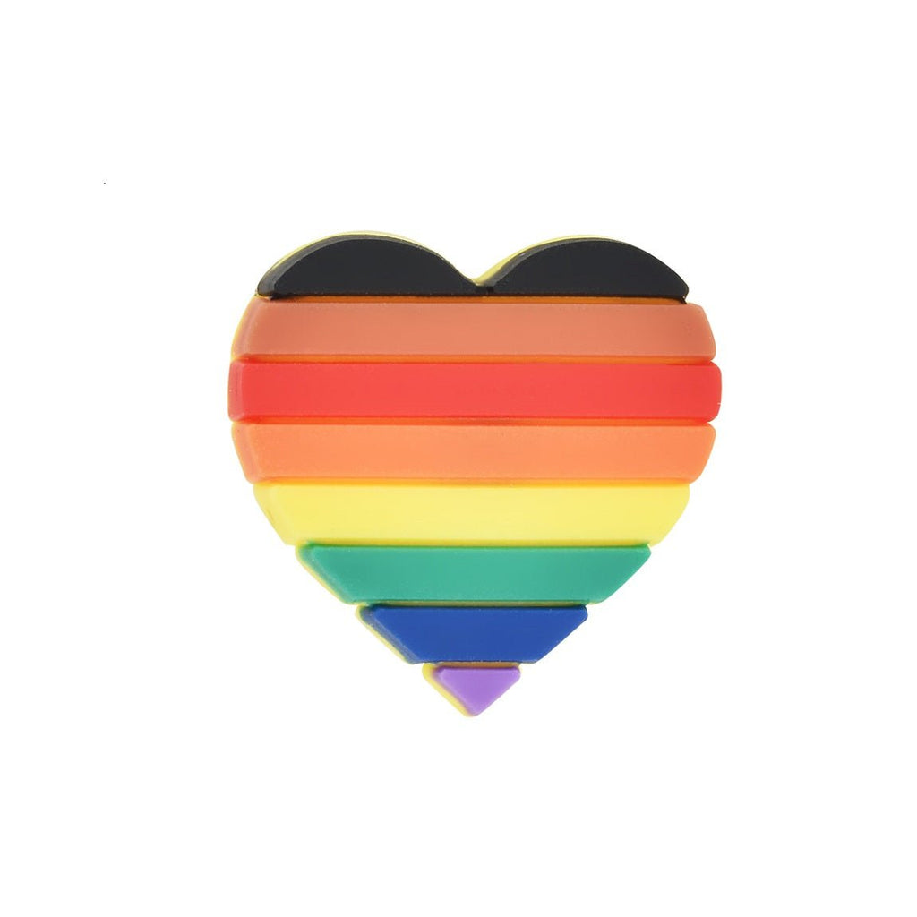 Philly 8 Stripe More Color More Pride Silicone Rainbow Heart Pin - Fundraising For A Cause