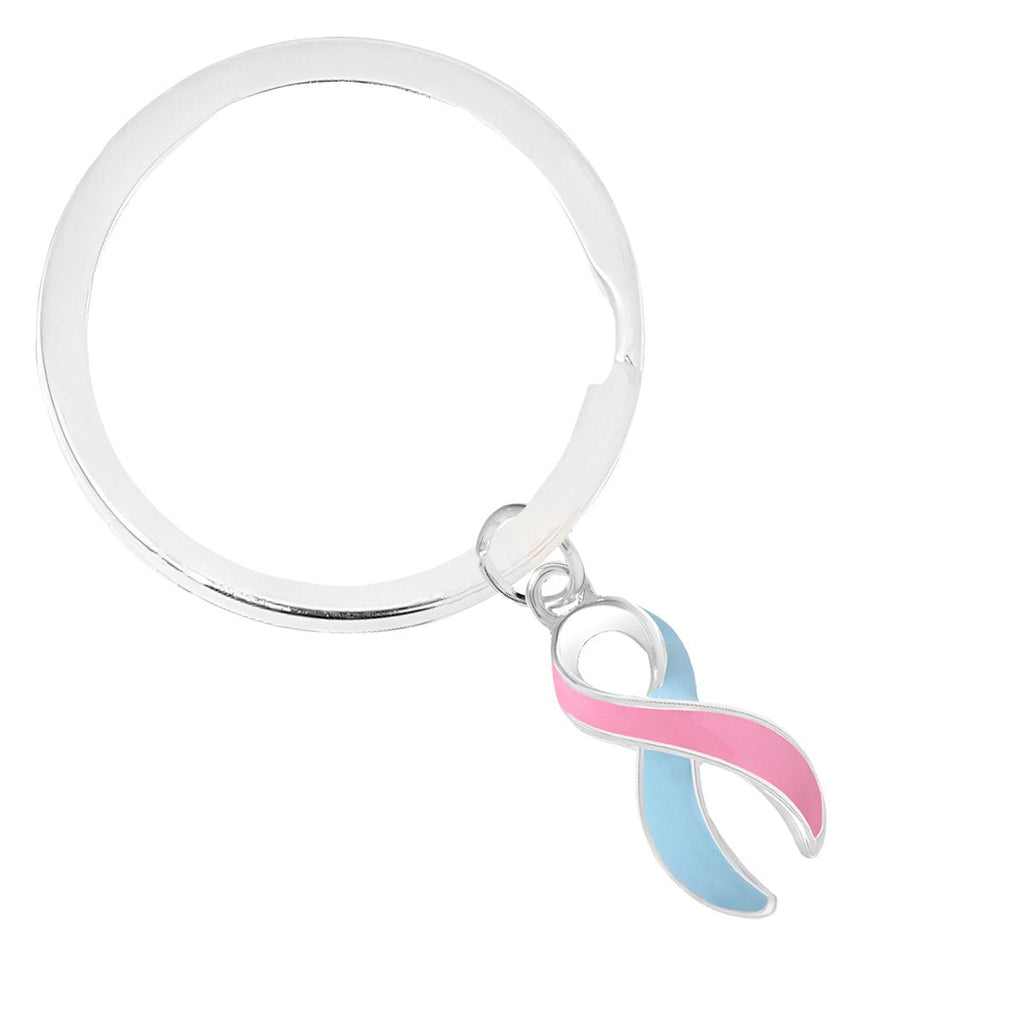 Pink & Blue Ribbon Split Style Key Chains - Fundraising For A Cause